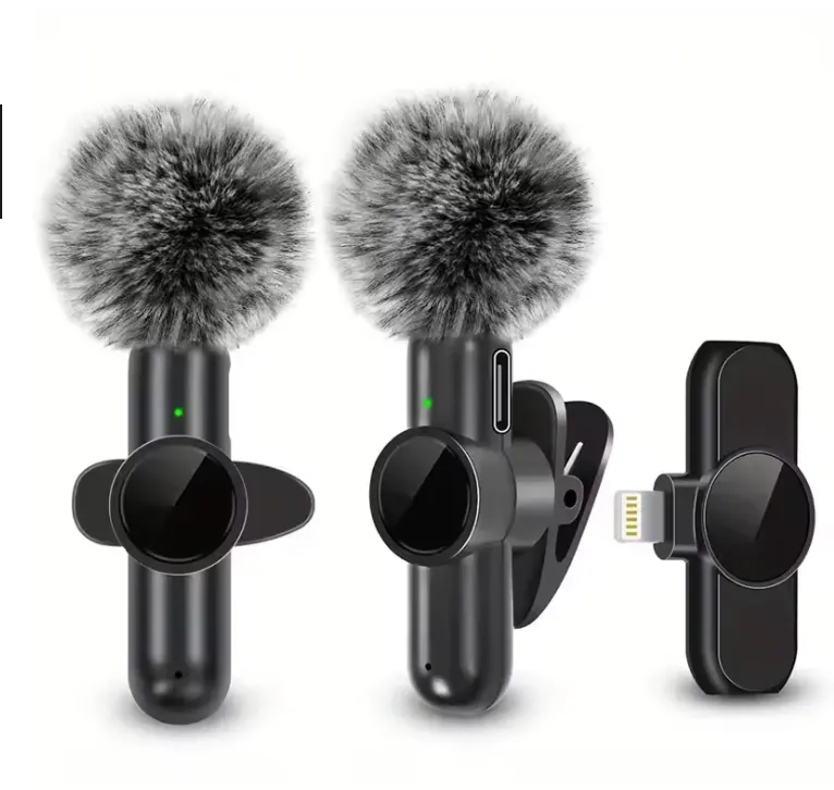 ClipMic Pro wireless lavalier microphone with windscreen and receiver